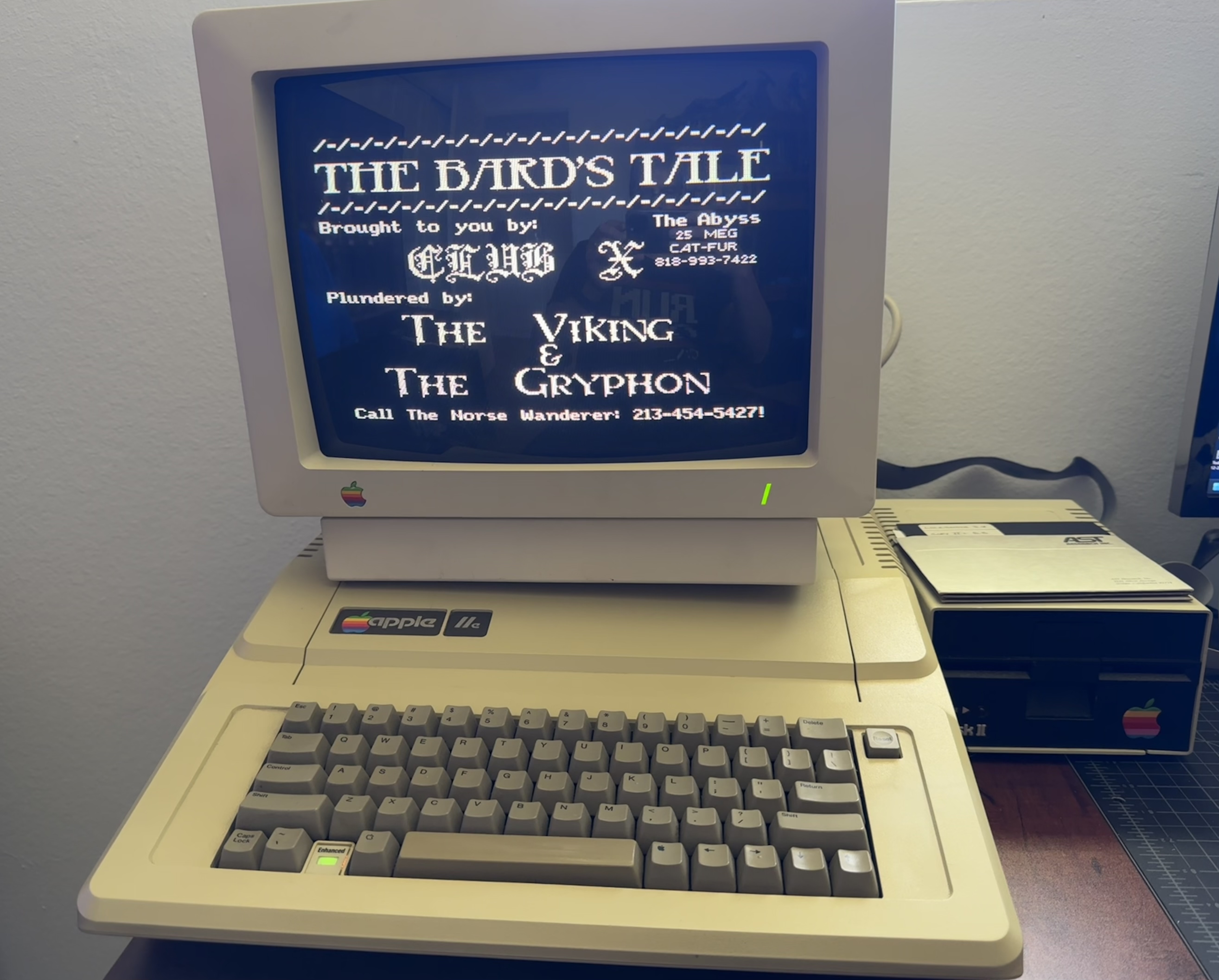 Apple II running The Bard's Tale title screen